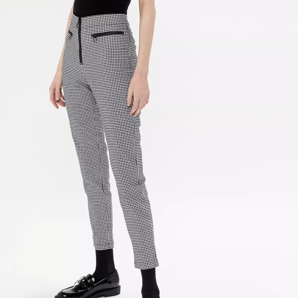 Urban Outfitters UO Black White Susie Highrise Front Zip Pants 6
